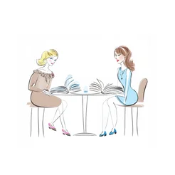 Free book club clipart of women with books